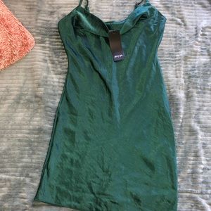 Nasty gal green satin mini dress